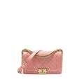 CHANEL MEDIUM BOY BAG GRAINED CALFSKIN PINK LGHW