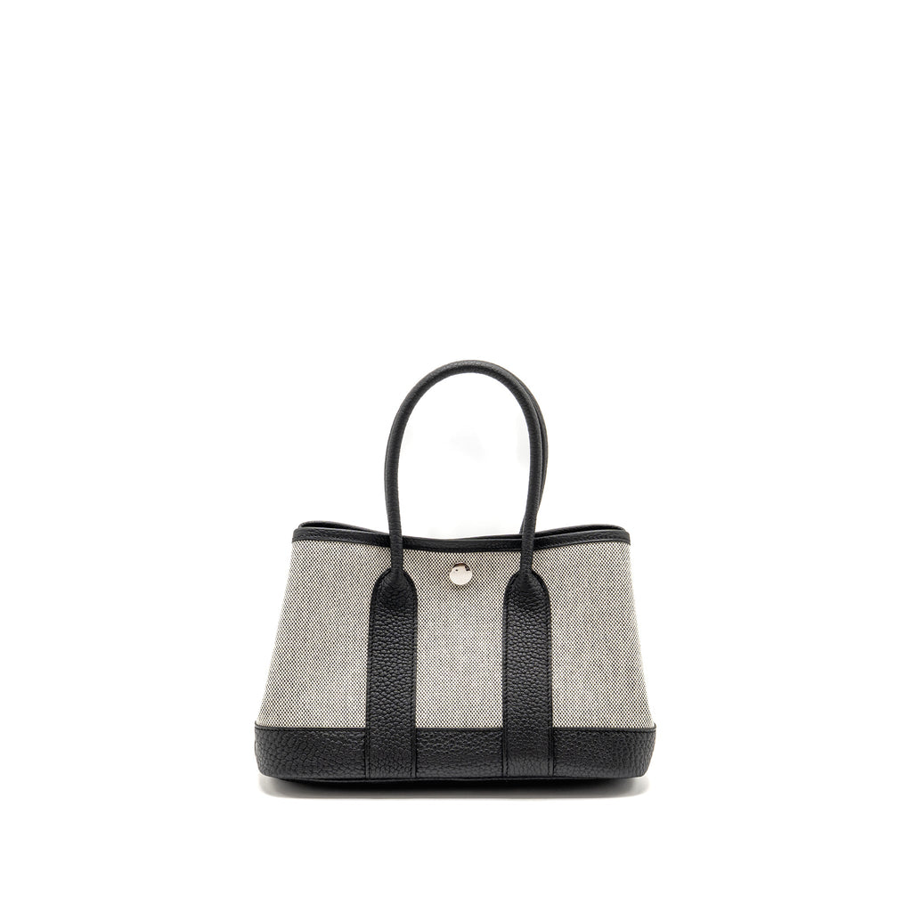 HERMES NEO GARDEN PARTY 23 NEGONDA/CANVAS ECRU/NOIR SHW
