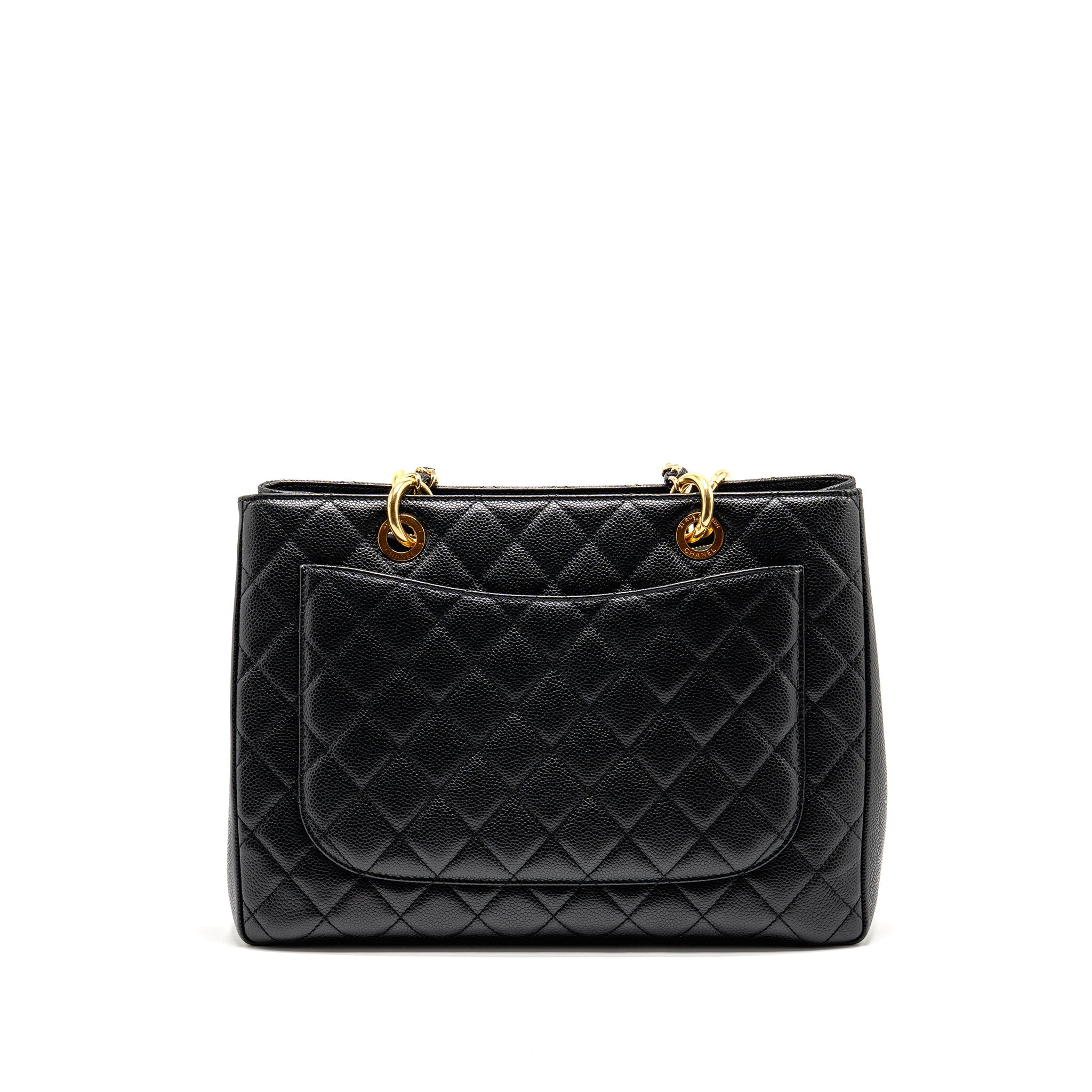 CHANEL GRAND SHOPPING TOTE BAG CAVIAR BLACK GHW