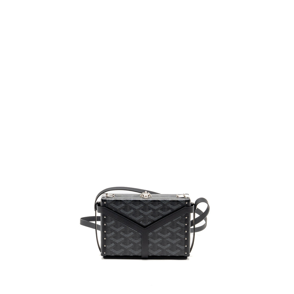GOYARD MINAUDIERE TRUNK BAG GOYARDINE CANVAS BLACK SHW