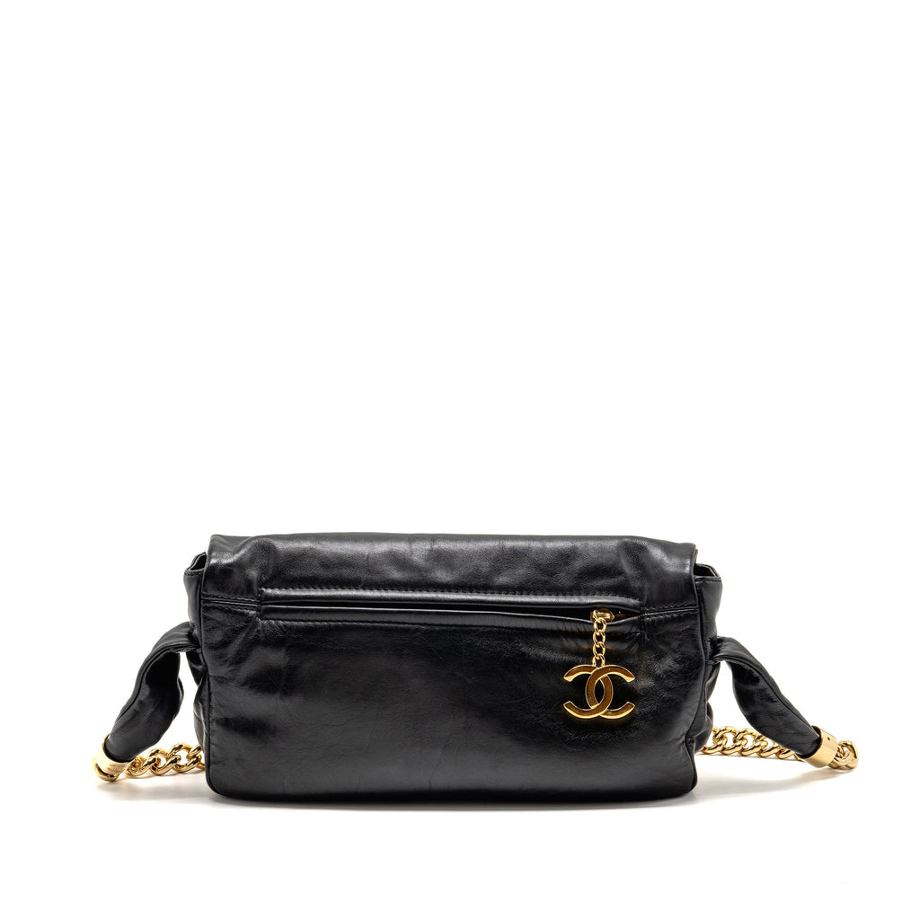 CHANEL RODEO DRIVE FLAP BAG CALFSKIN BLACK GHW