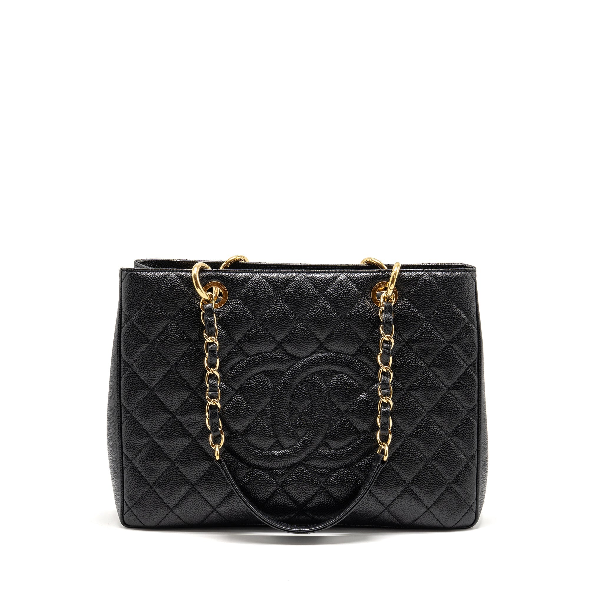 CHANEL GRAND SHOPPING TOTE BAG CAVIAR BLACK GHW