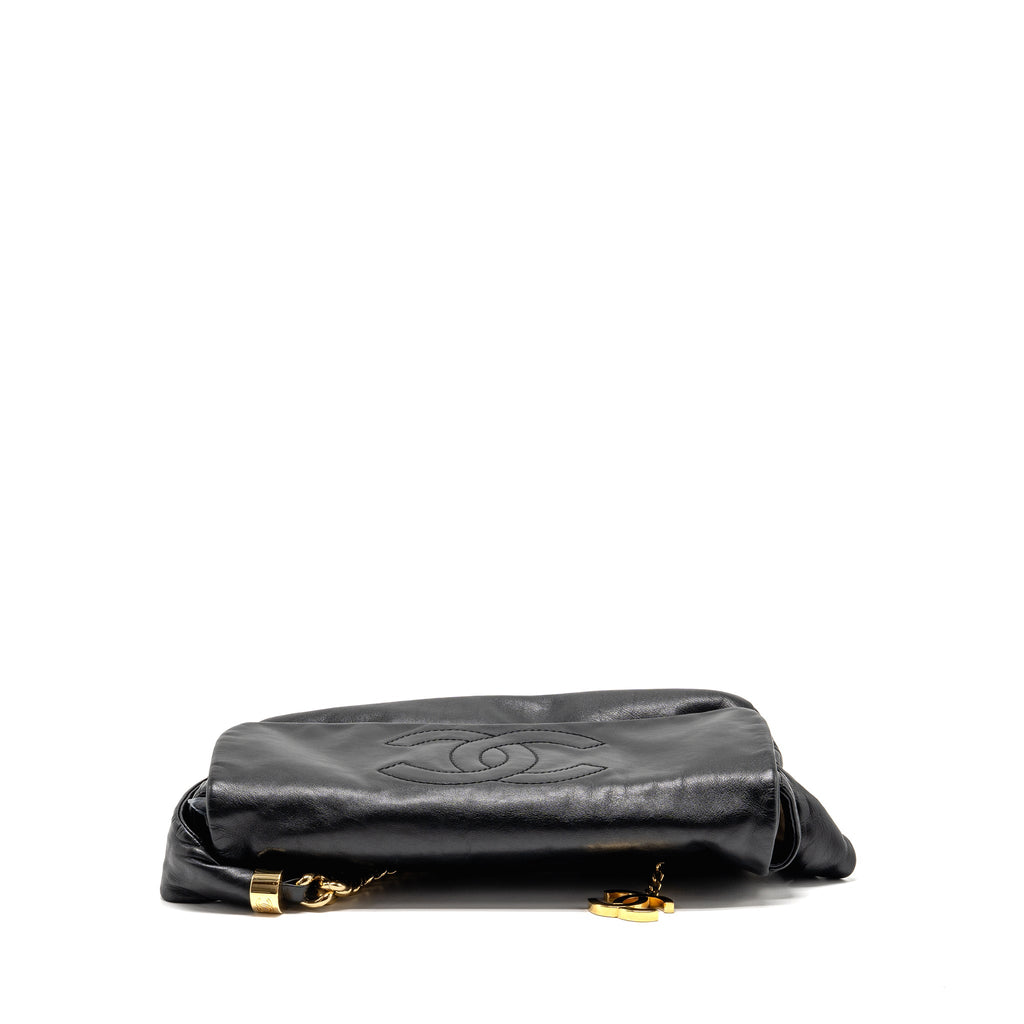 CHANEL RODEO DRIVE FLAP BAG CALFSKIN BLACK GHW