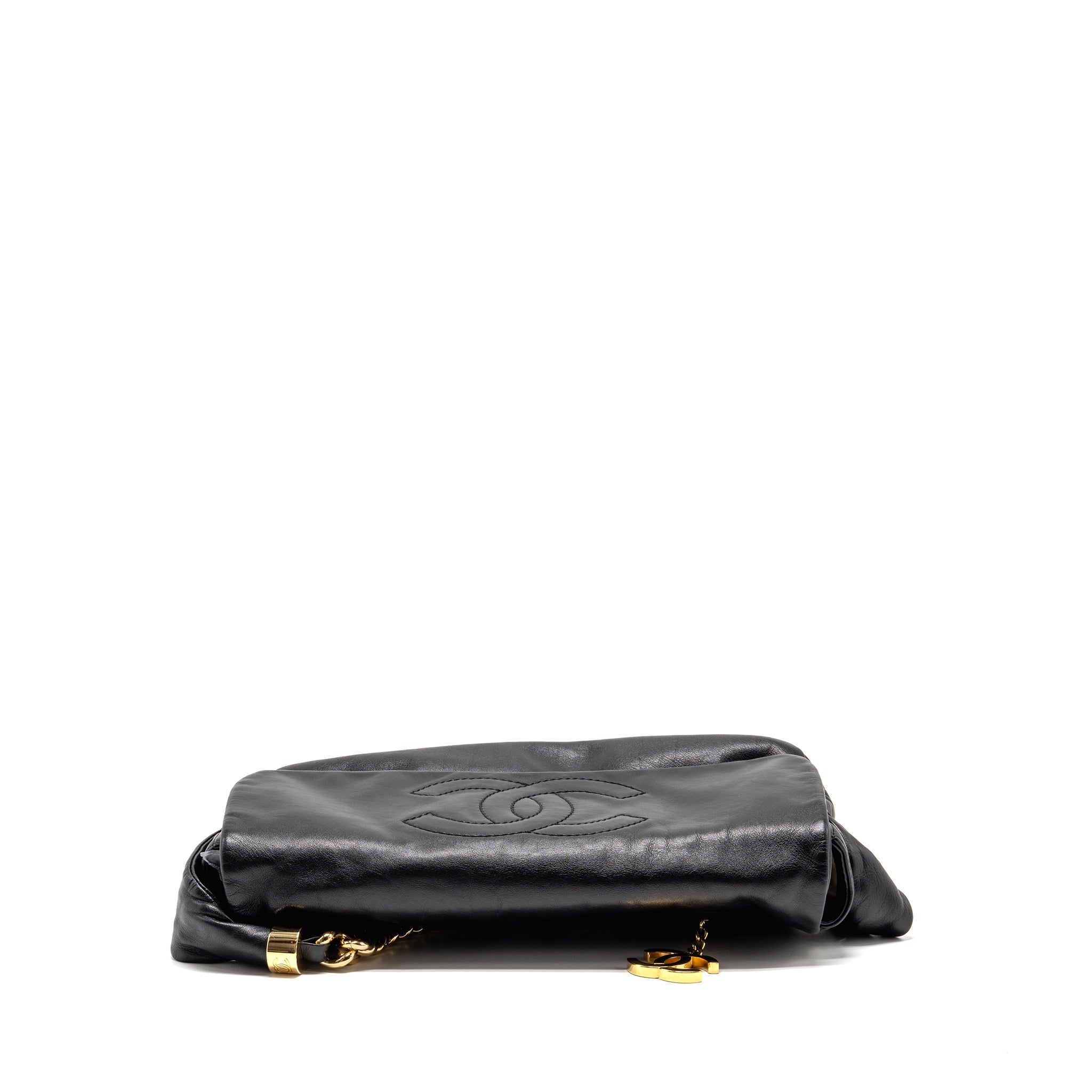 CHANEL RODEO DRIVE FLAP BAG CALFSKIN BLACK GHW
