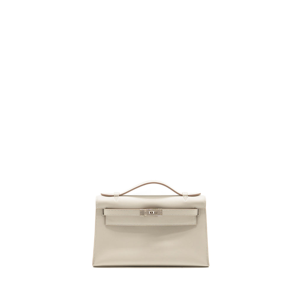 HERMES KELLY POCHETTE SWIFT GRIS PERLE SHW