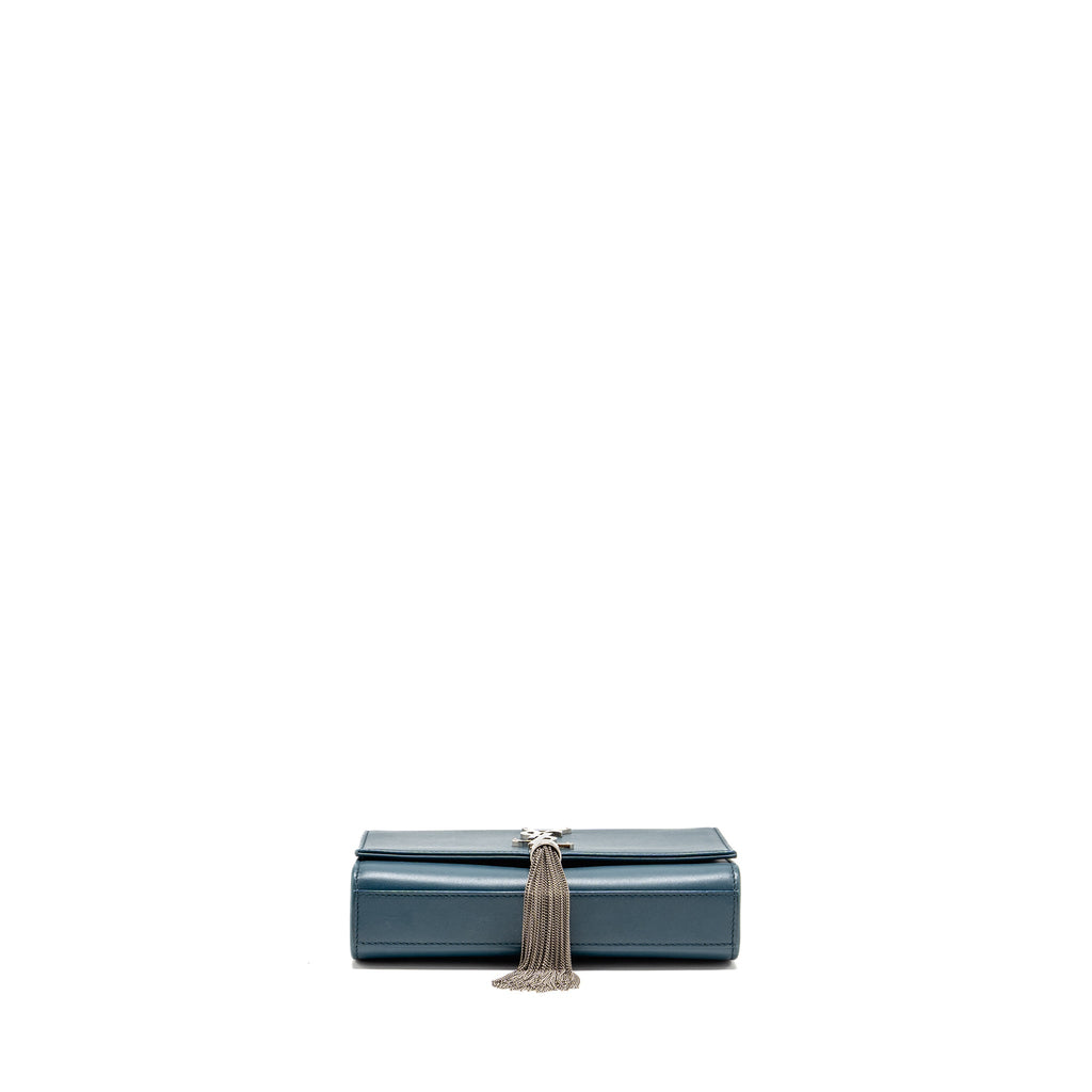 SAINT LAURENT/YSL SMALL KATE BAG WITH TASSEL CAFLSKIN BLUE SHW