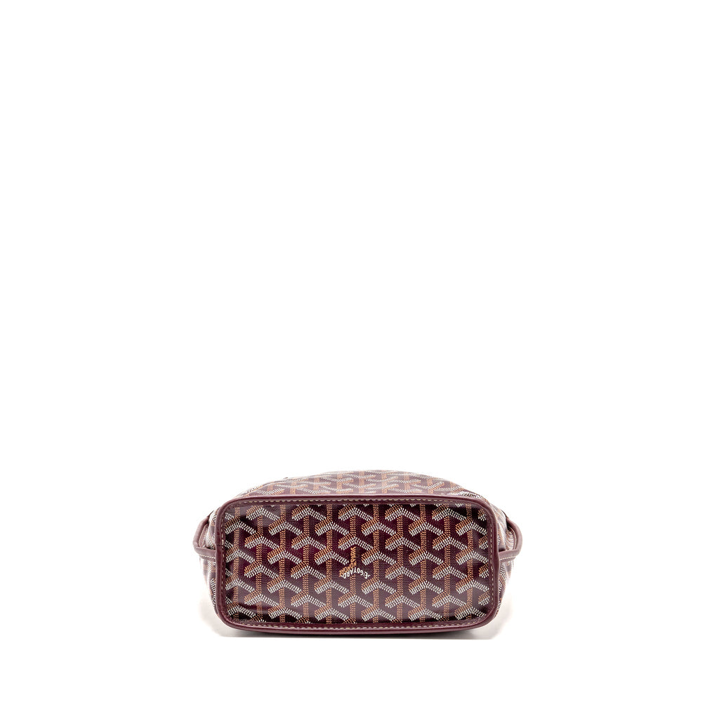 GOYARD MINI ANJOU TOTE BAG GOYARDINE CANVAS BORDEAUX SHW