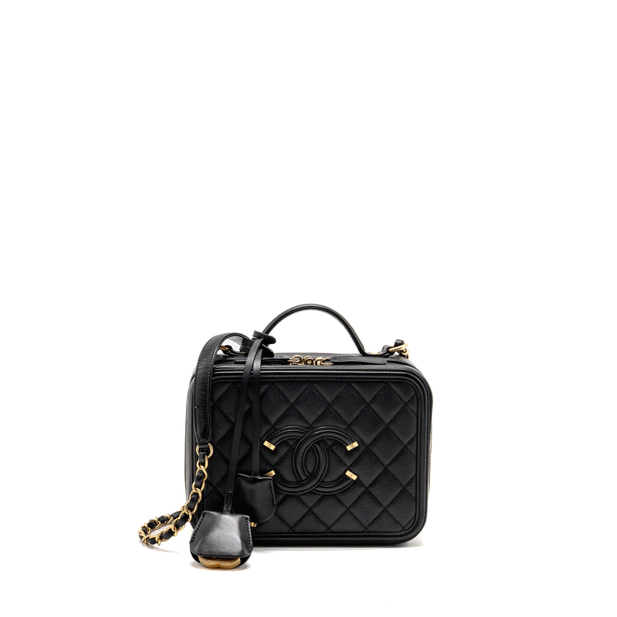 CHANEL CC FILIGREE VANITY CAVIAR BLACK GHW