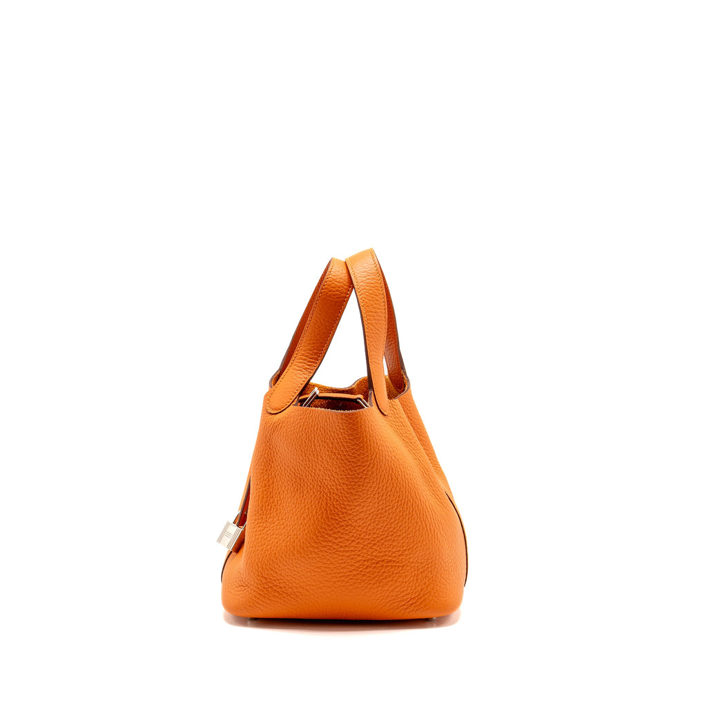 HERMES PICOTIN 18 LOCK BAG CLEMENCE ORANGE SHW