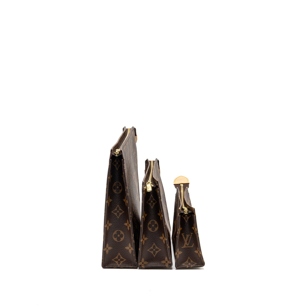 LOUIS VUITTON TRIO TOILET POUCH MONOGRAM CANVAS GHW