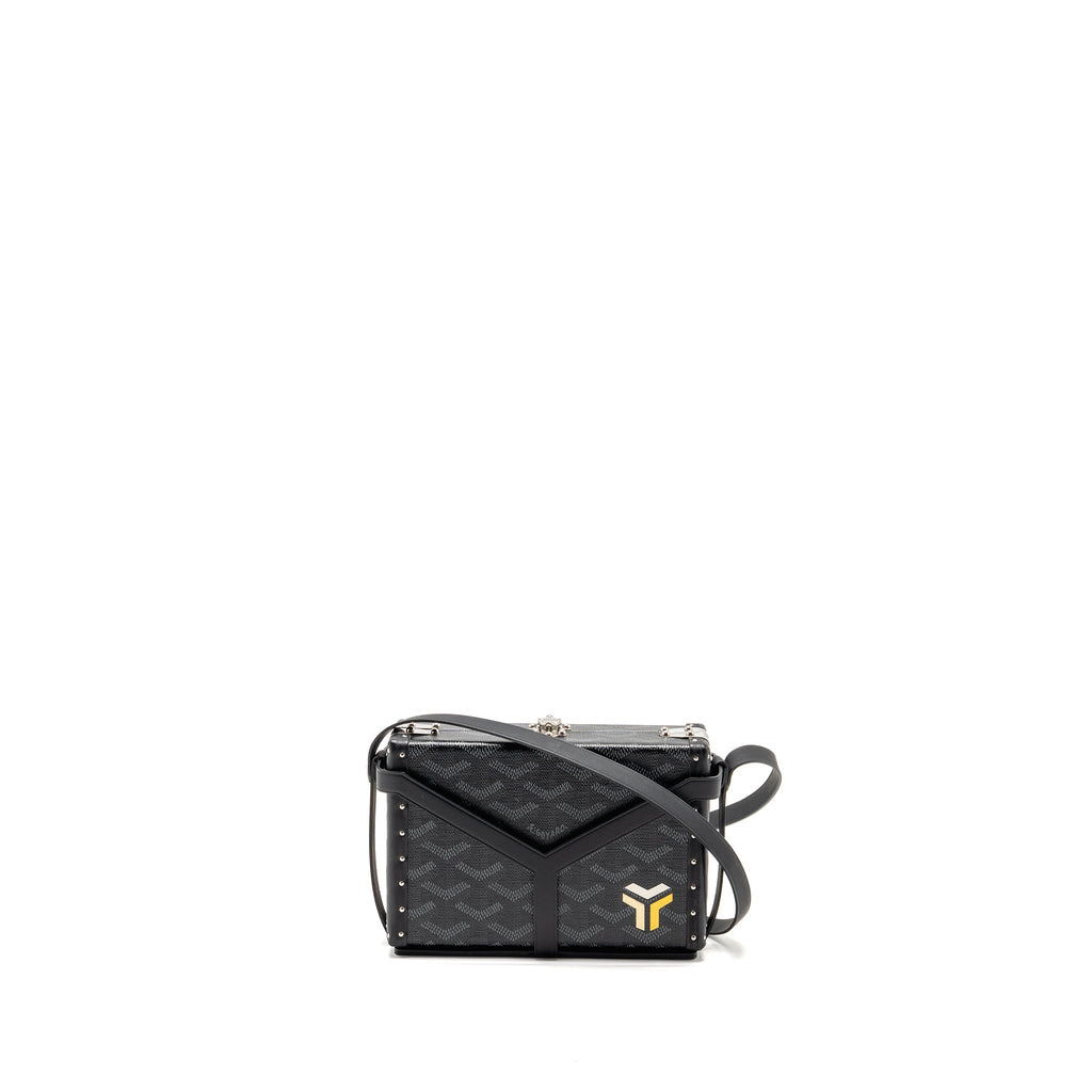 GOYARD MINAUDIERE TRUNK BAG GOYARDINE CANVAS BLACK SHW