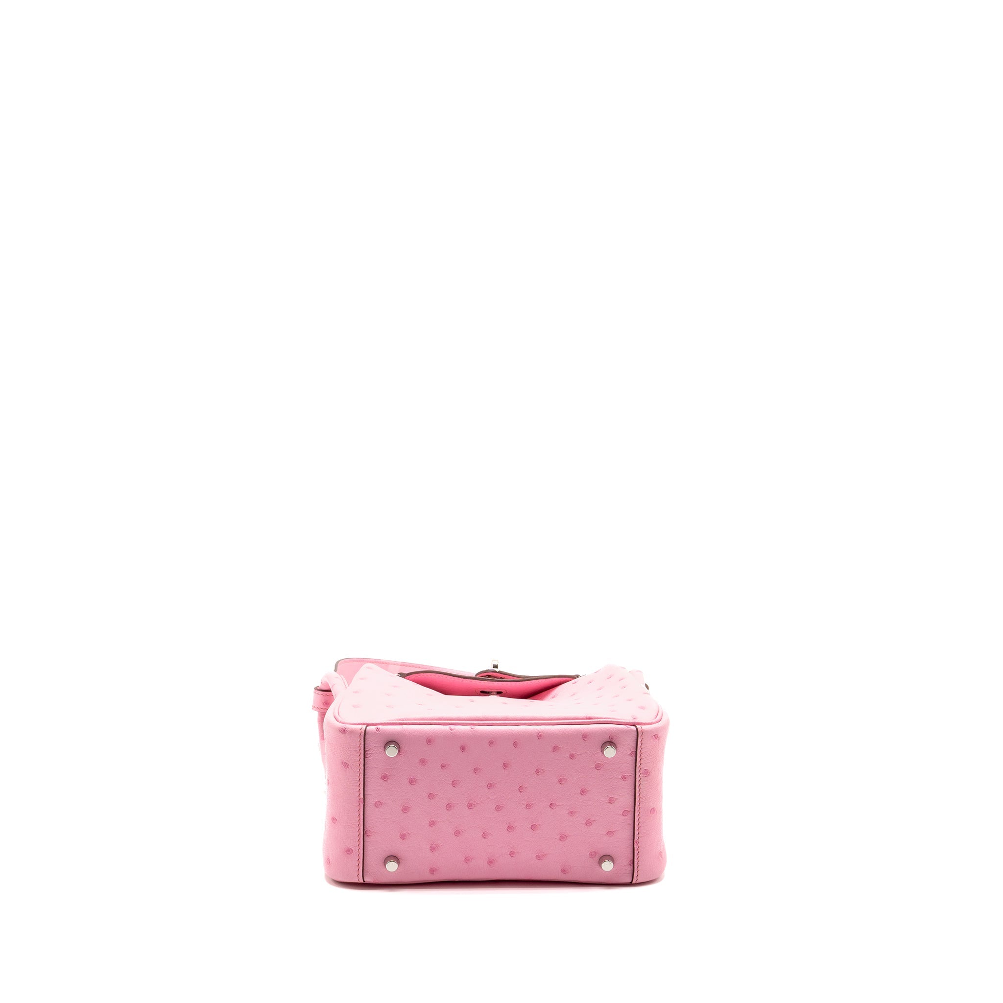 HERMES MINI LINDY OSTRICH ROSE BUBBLEGUM SHW