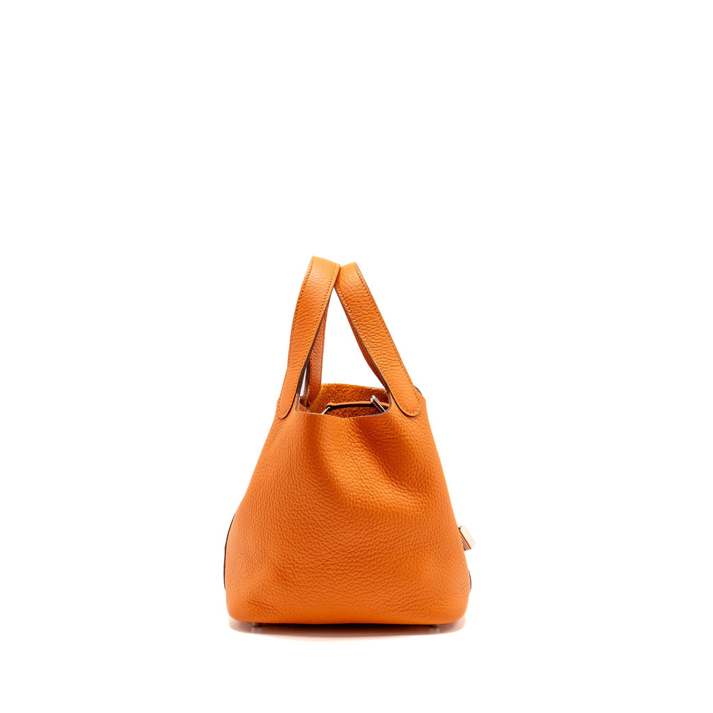 HERMES PICOTIN 18 LOCK BAG CLEMENCE ORANGE SHW