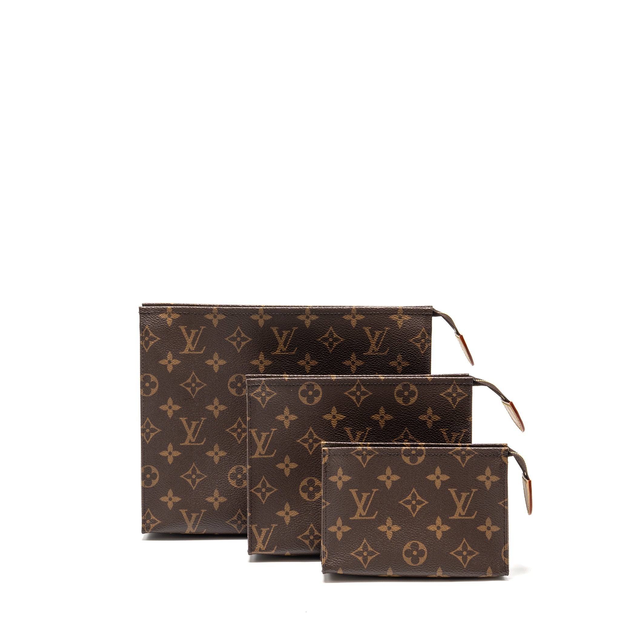 LOUIS VUITTON TRIO TOILET POUCH MONOGRAM CANVAS GHW