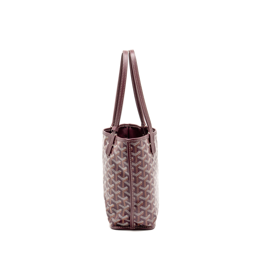 GOYARD MINI ANJOU TOTE BAG GOYARDINE CANVAS BORDEAUX SHW