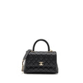 CHANEL SMALL COCO HANDLE CAVIAR BLACK LGHW(MICROCHIP)