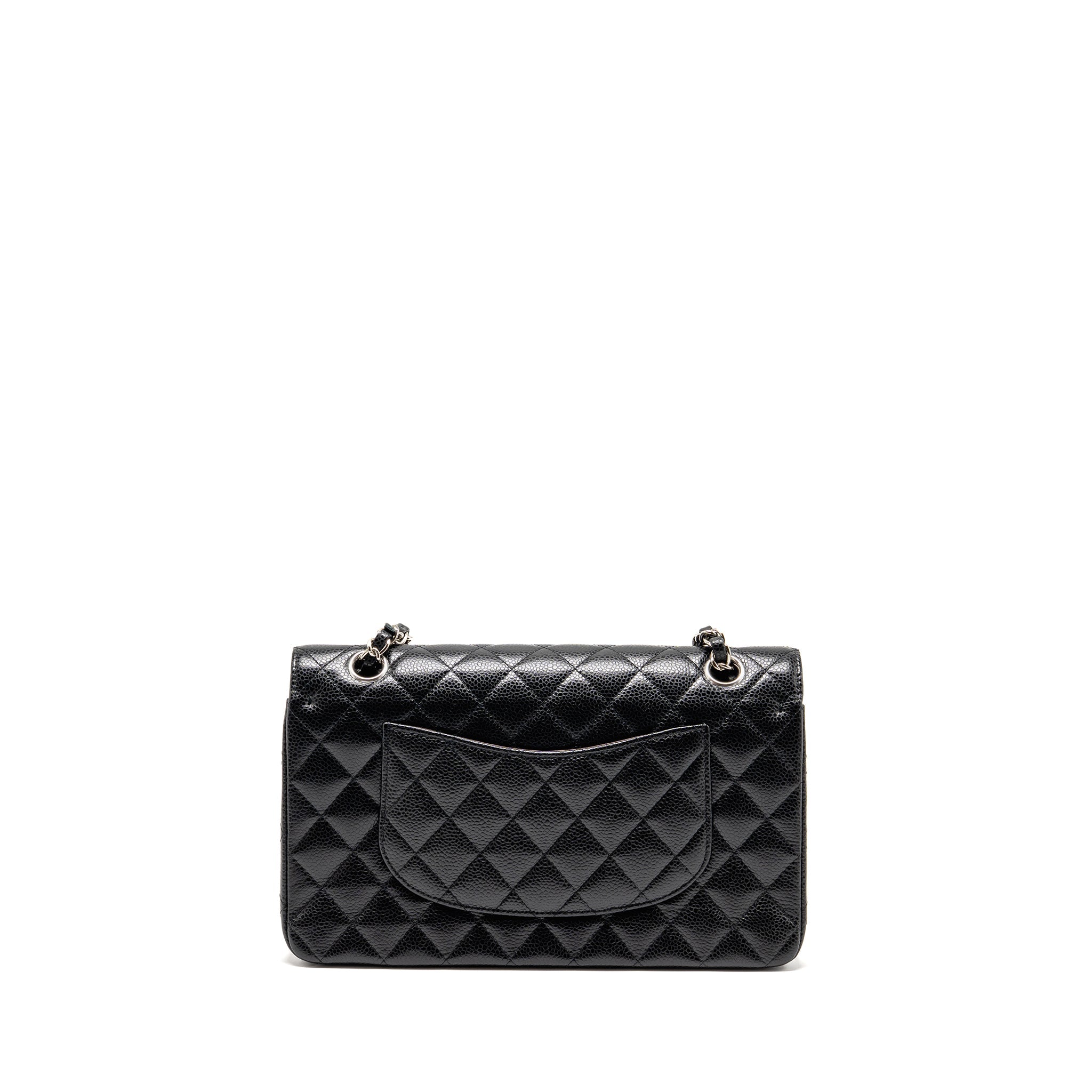 CHANEL MEDIUM CLASSIC DOUBLE FLAP BAG CAVIAR BLACK SHW