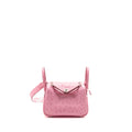 HERMES MINI LINDY OSTRICH ROSE BUBBLEGUM SHW