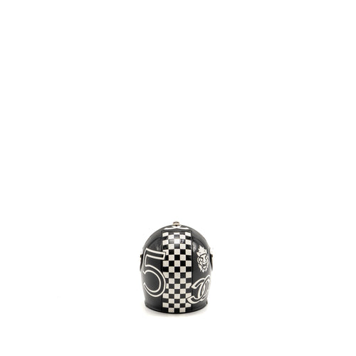 CHANEL MONTE CARLO HELMET MINAUDIERE CLUTCH BAG PLEXI/STRASS BLACK/WHITE SHW (MICROCHIP)