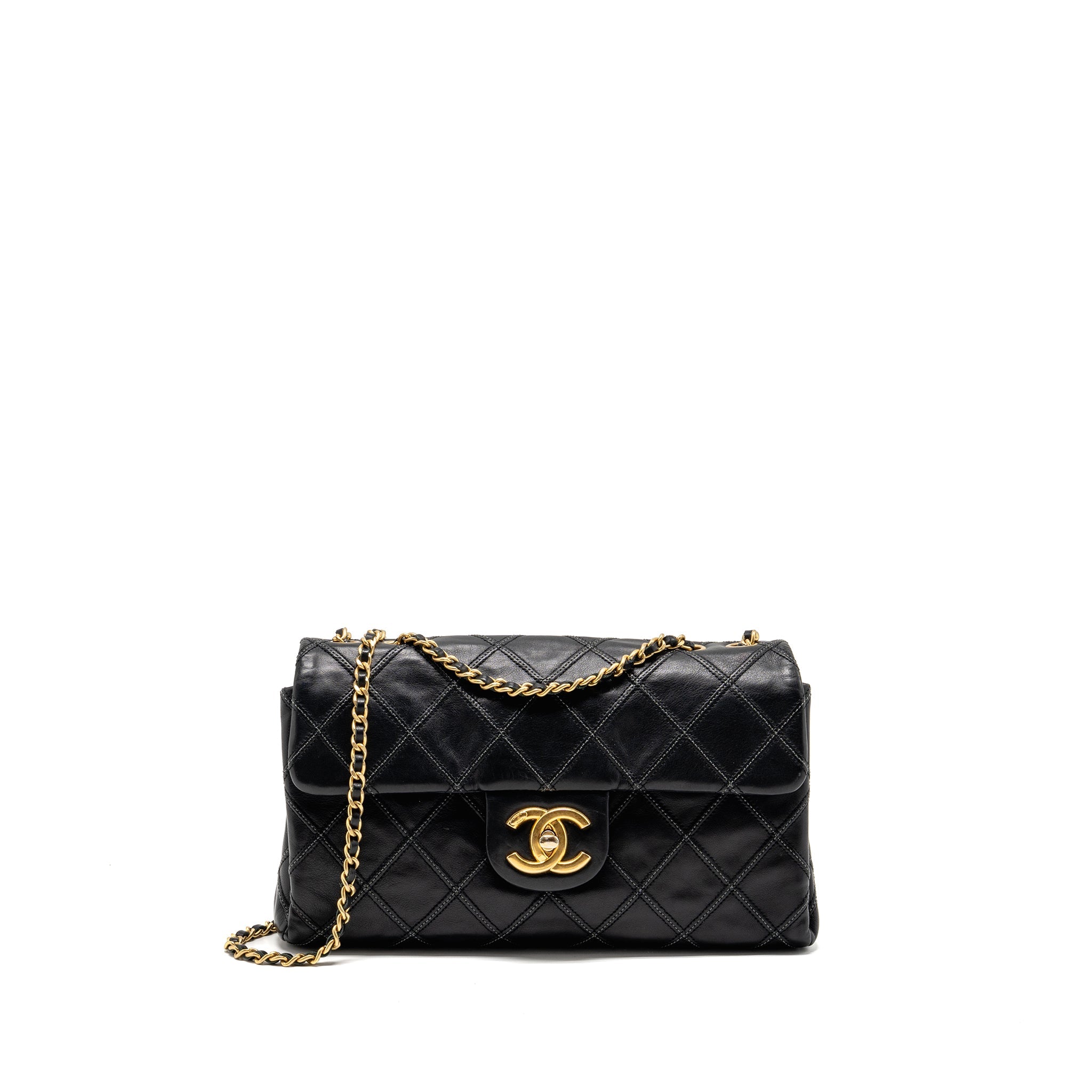 CHANEL THIN CITY FLAP BAG CALFSKIN BLACK GHW
