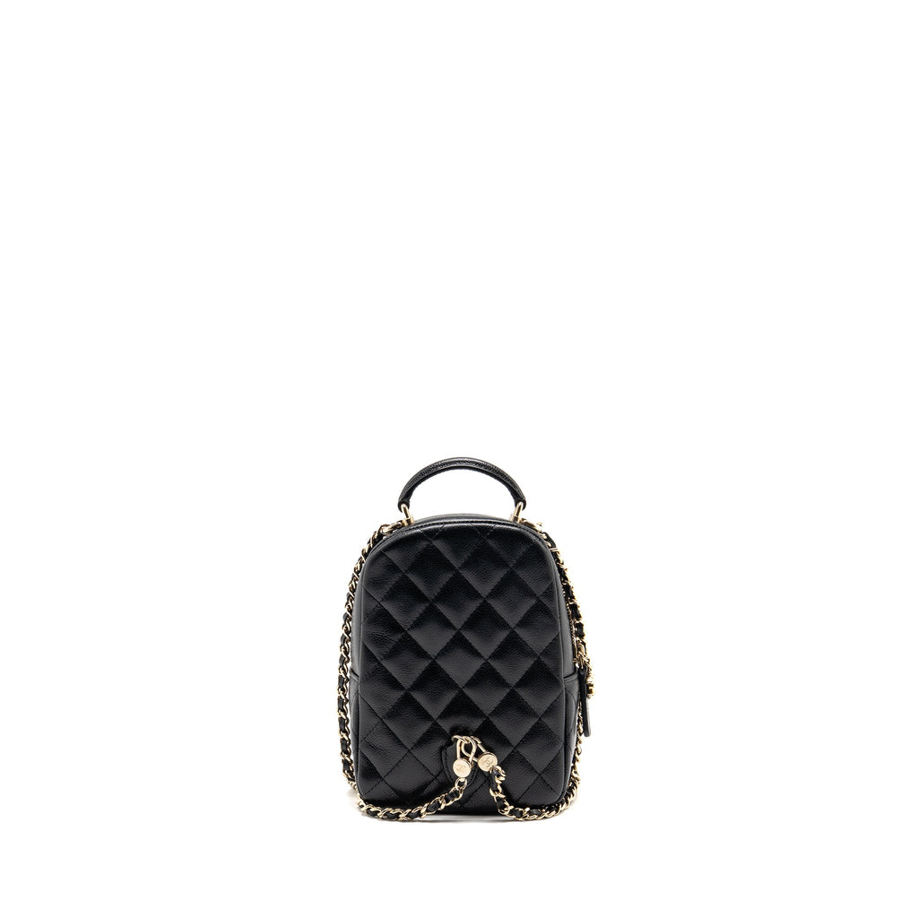 CHANEL MINI BACKPACK / CROSSBODY BAG CAVIAR BLACK LGHW (MICROCHIP)