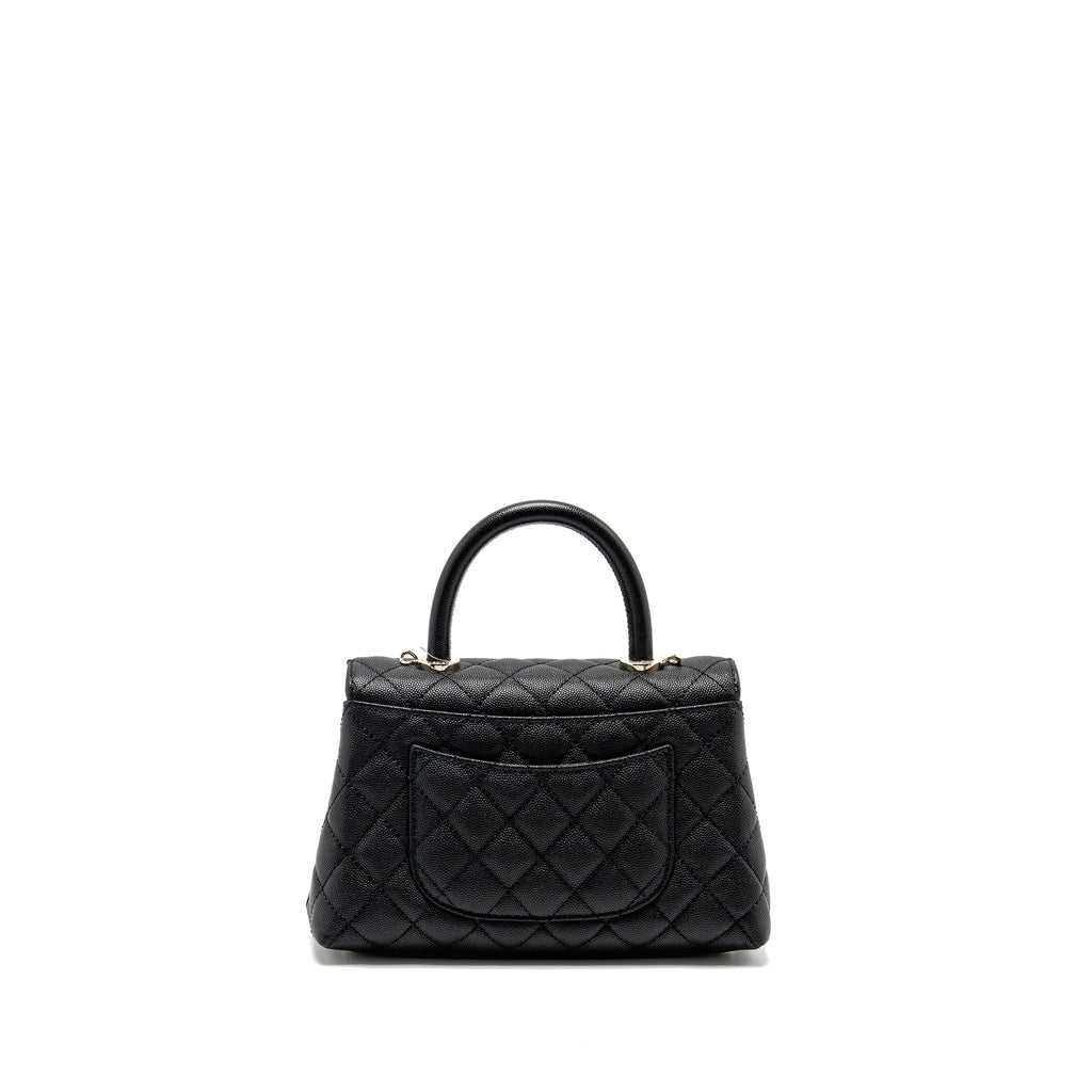 CHANEL SMALL COCO HANDLE CAVIAR BLACK LGHW(MICROCHIP)