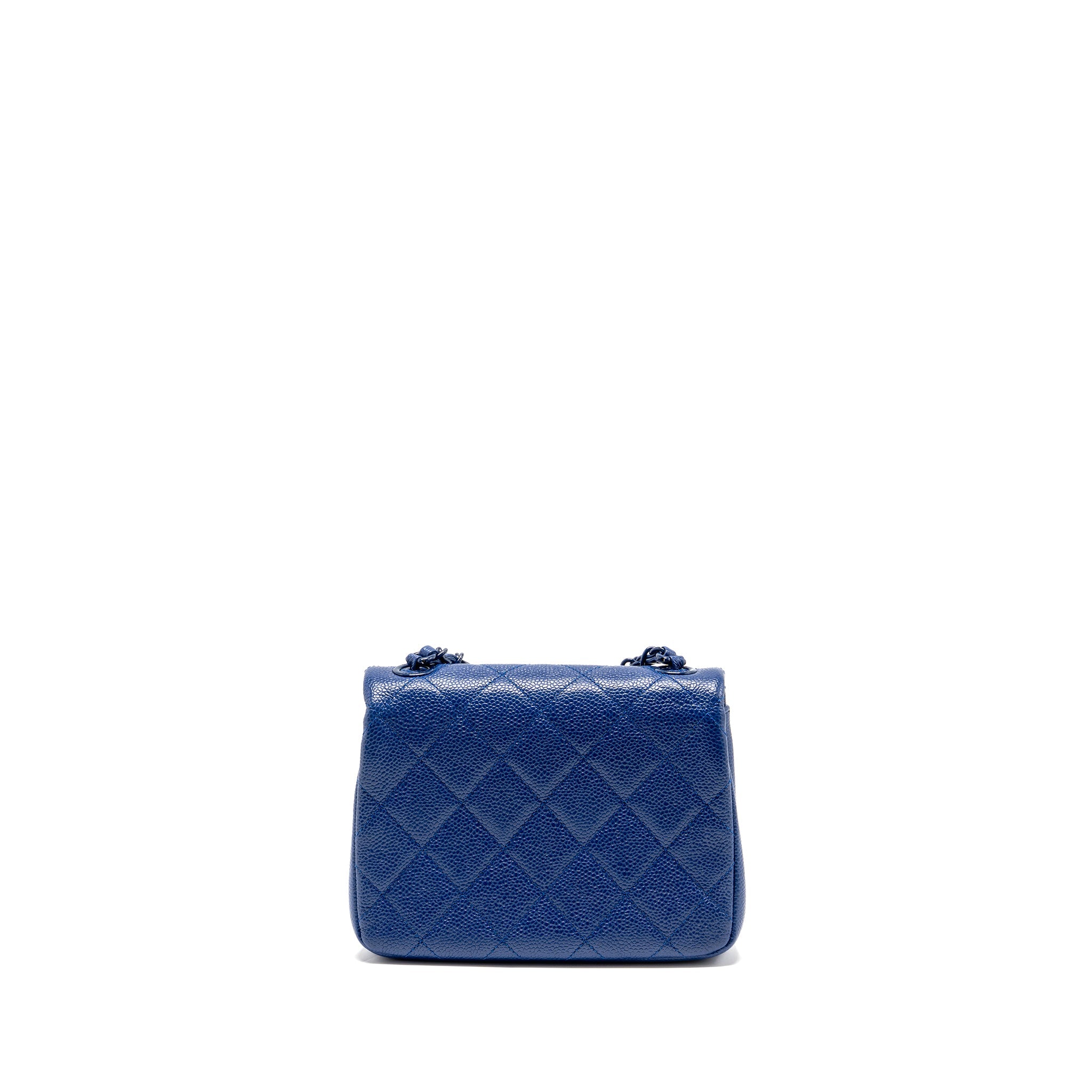 CHANEL INCOGNITO MINI SQUARE FLAP BAG CAVIAR BLUE WITH BLUE HARDWARE