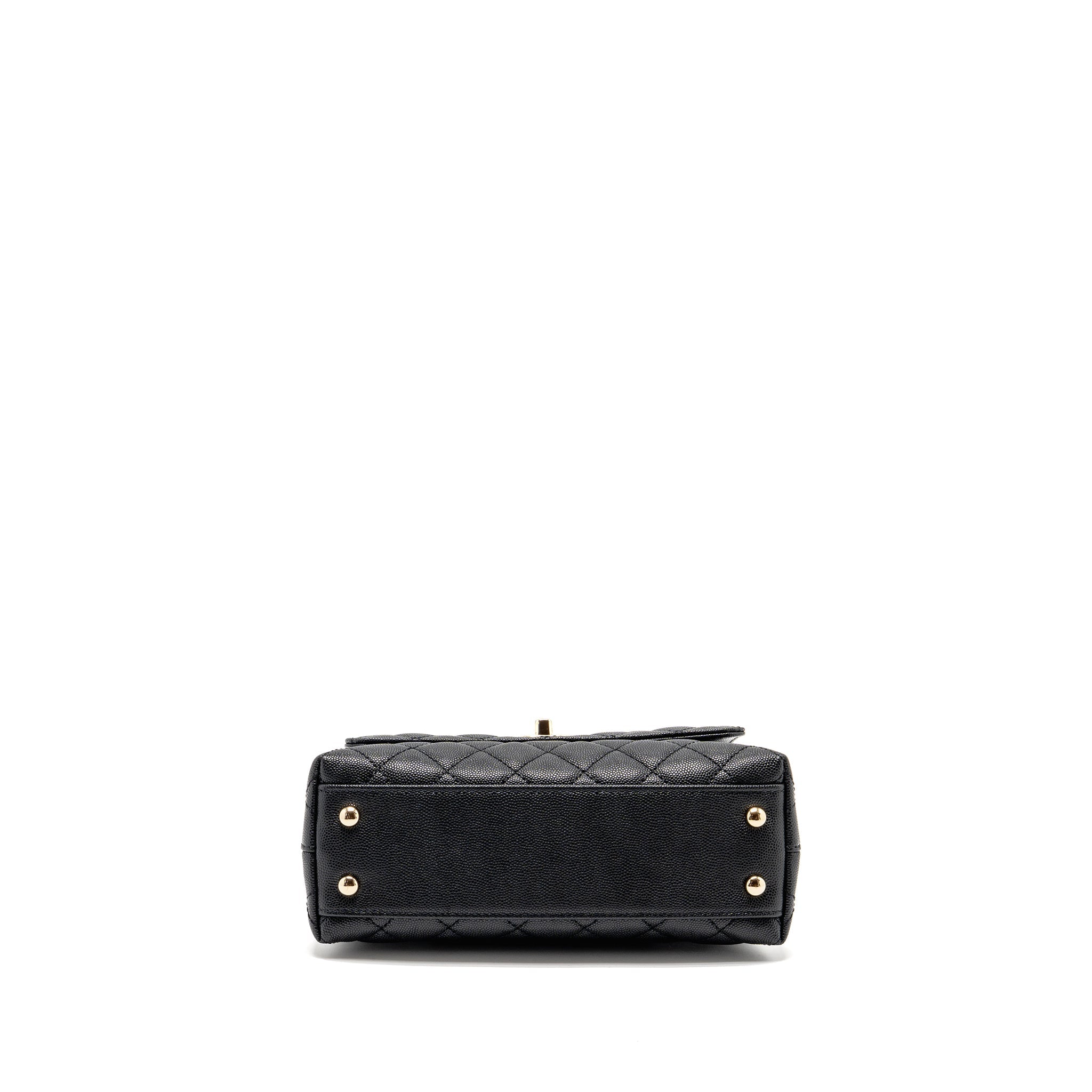 CHANEL SMALL COCO HANDLE CAVIAR BLACK LGHW(MICROCHIP)