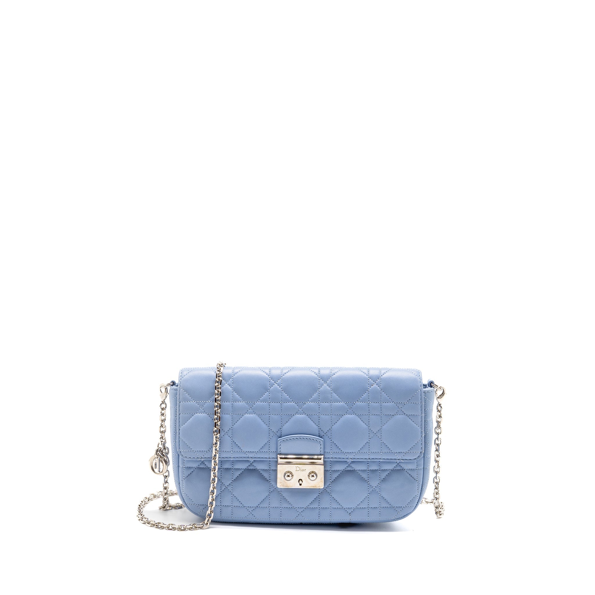 DIOR MISS DIOR CROSSBODY BAG LAMBSKIN LIGHT BLUE SHW