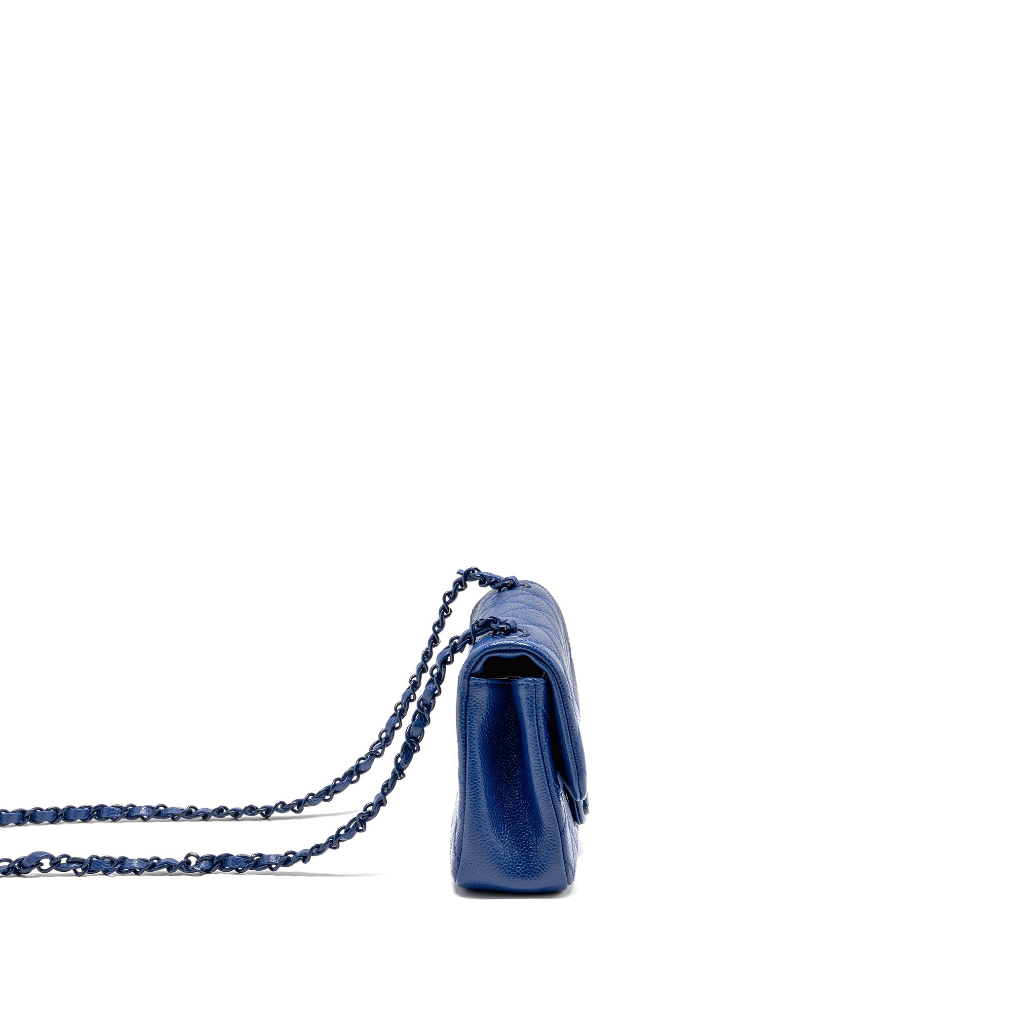 CHANEL INCOGNITO MINI SQUARE FLAP BAG CAVIAR BLUE WITH BLUE HARDWARE