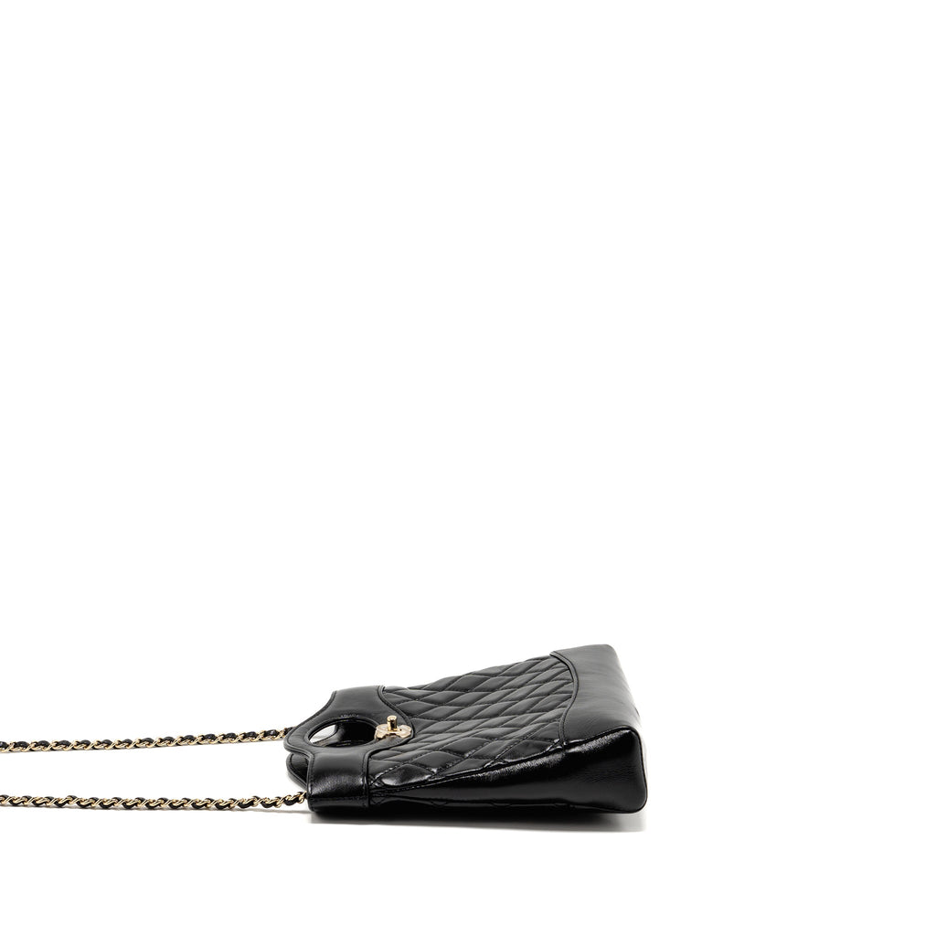 CHANEL MINI 31 BAG SHINY LAMBSKIN BLACK LGHW (MICROCHIP)