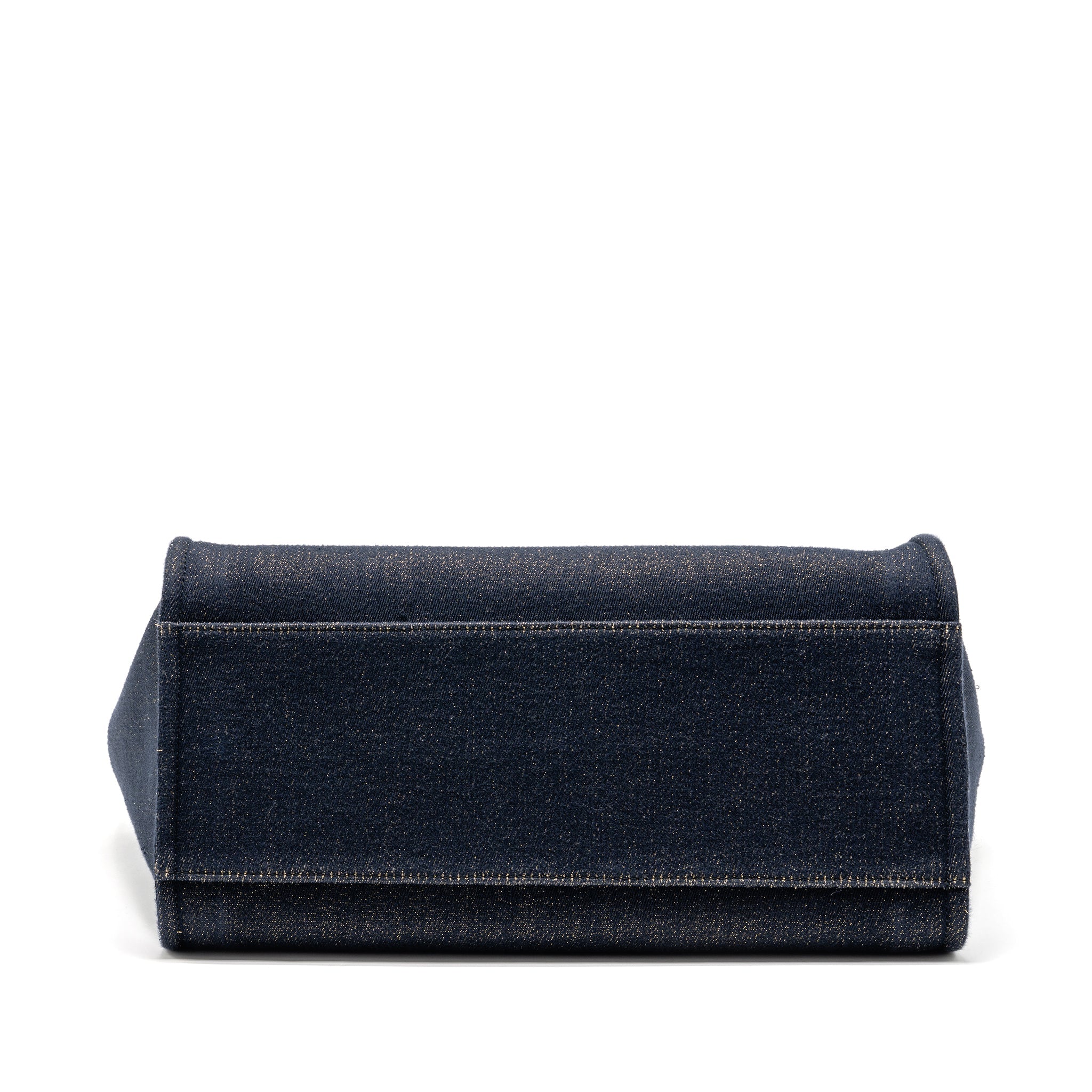 CHANEL LARGE DEAUVILLE TOTE SHOPPING BAG DENIM/LEATHER NAVY BLUE/GOLD GHW