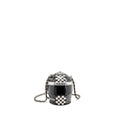 CHANEL MONTE CARLO HELMET MINAUDIERE CLUTCH BAG PLEXI/STRASS BLACK/WHITE SHW (MICROCHIP)