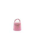 CHANEL TOP HANDLE ROUND VANITY CASE LAMBSKIN PINK LGHW