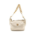 CHANEL CC DAILY HOBO BAG CALFSKIN WHITE GHW (MICROCHIP)