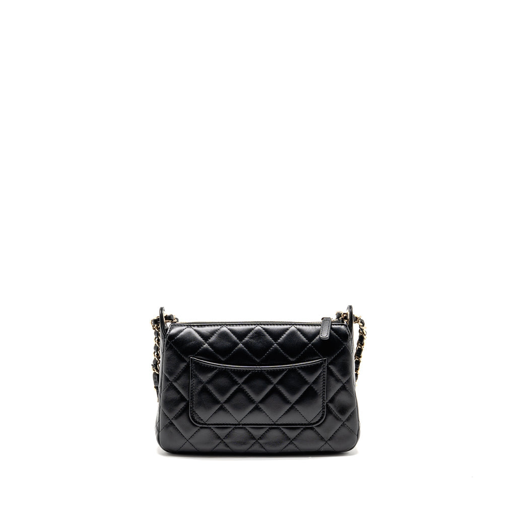 CHANEL 25C CAMERA BAG LAMBSKIN BLACK LGHW (MICROCHIP)