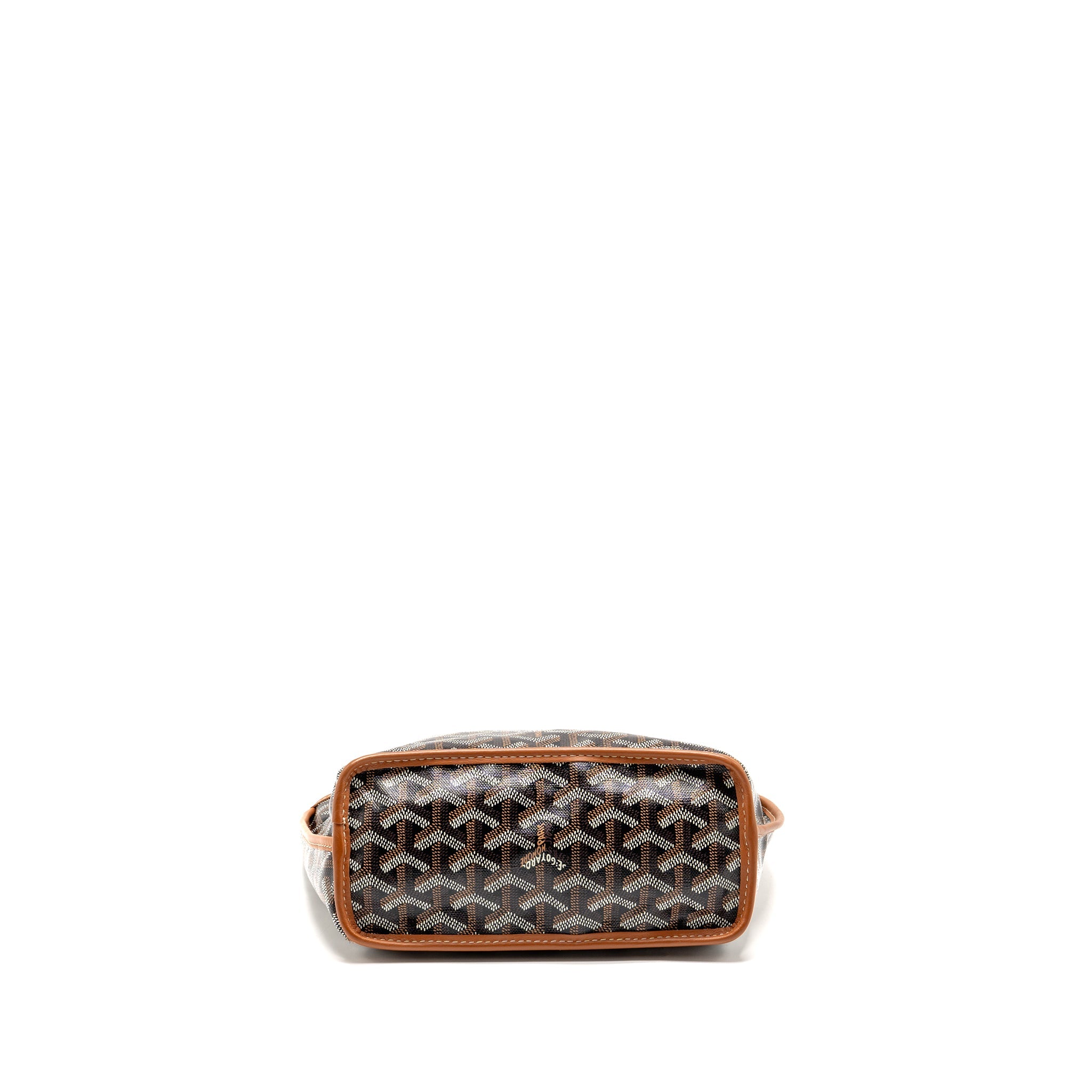 GOYARD MINI ANJOU TOTE BAG GOYARDLINE CANVAS / CALFSKIN TAN SHW