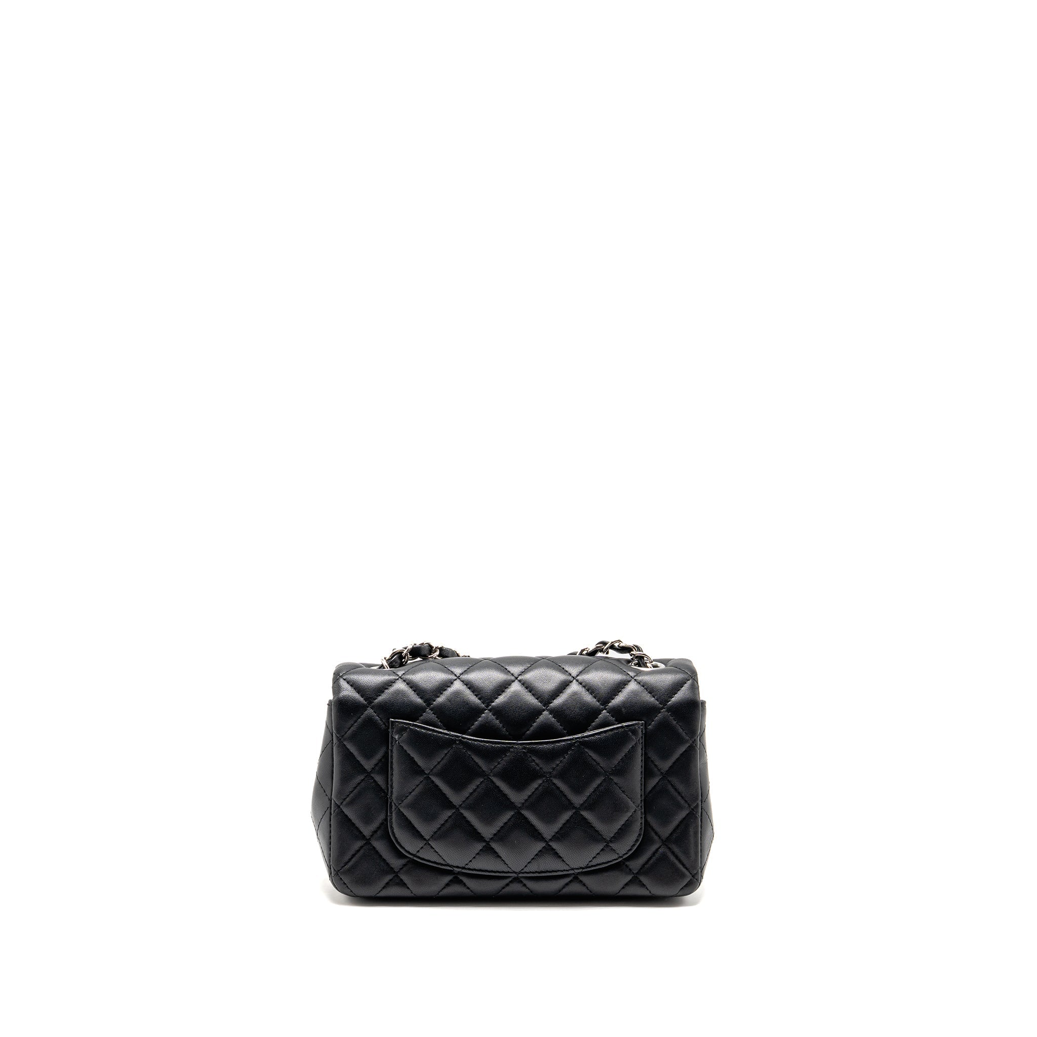 CHANEL MINI RECTANGULAR FLAP BAG LAMBSKIN BLACK SHW