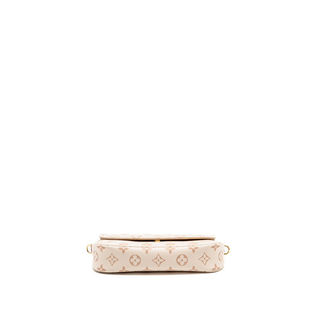LOUIS VUITTON IVY WALLET ON CHAIN MONOGRAM DUNE CANVAS BEIGE/CREAM GHW