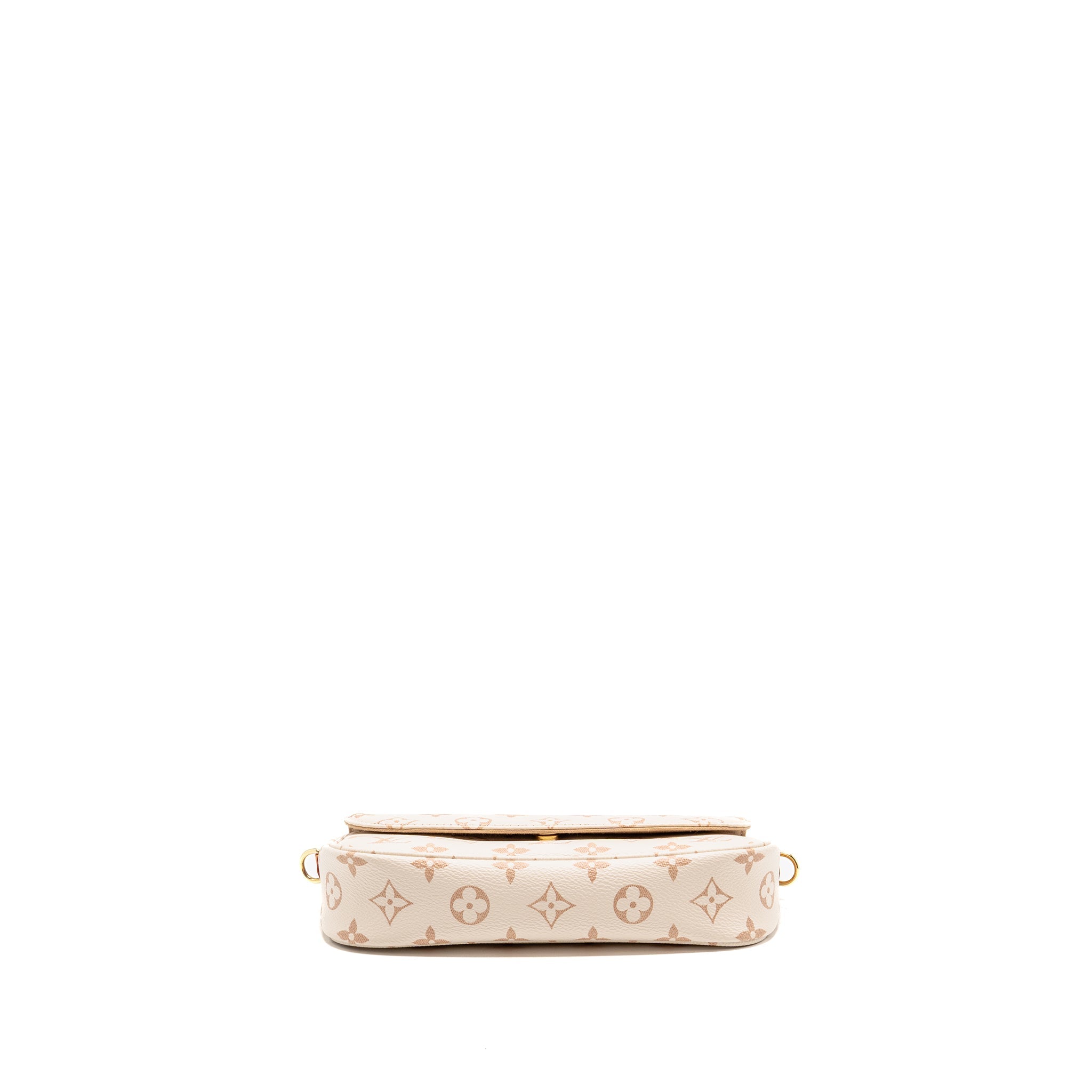 LOUIS VUITTON IVY WALLET ON CHAIN MONOGRAM DUNE CANVAS BEIGE/CREAM GHW