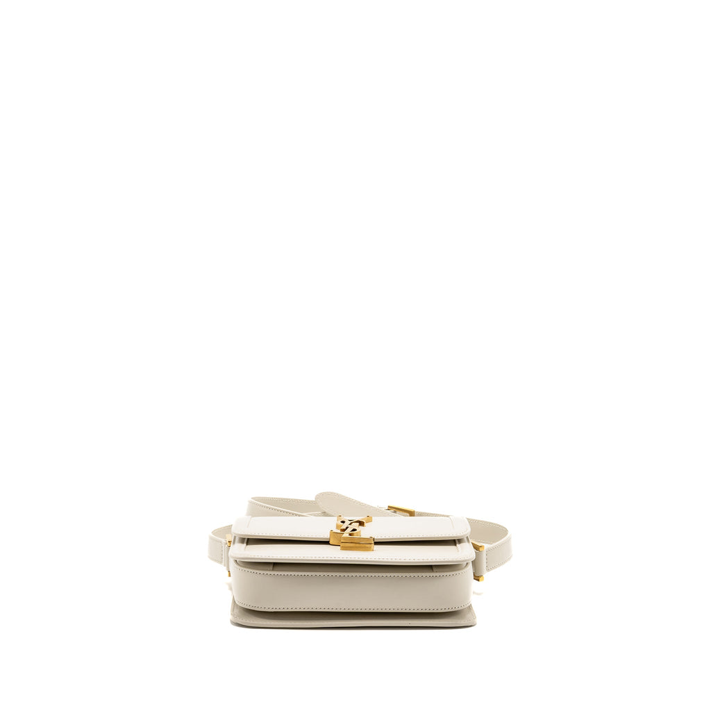 SAINT LAURENT SMALL SOLFERINO SATCHEL CROSSBODY BAG CALFSKIN WHITE GHW