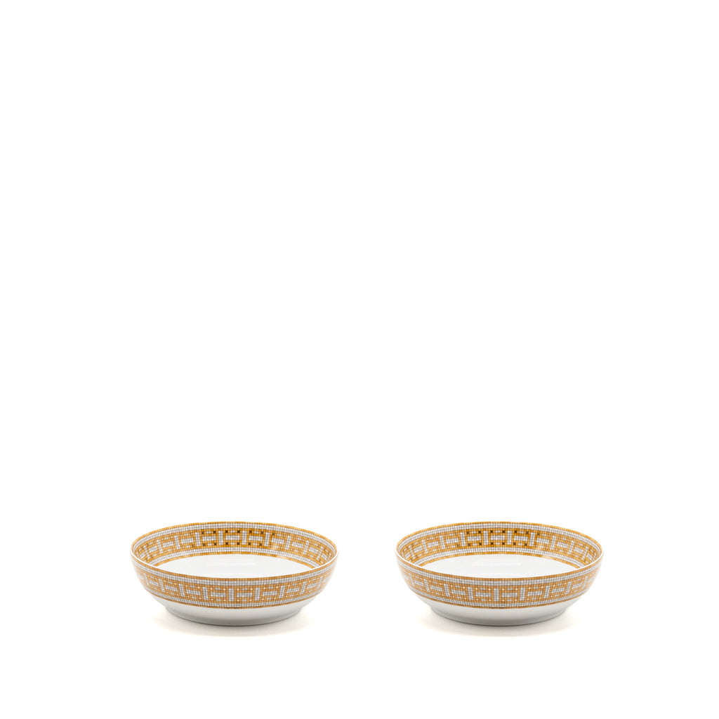 HERMES ASSIETTE CALOTTE MOSAIQUE AU 24 GOLD HOLLOW DISH MULTICOLOUR (SELL IN A SET)