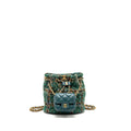 CHANEL BUCKET BACKPACK WITH CASE TWEED/LAMBSKIN DARK GREEN/MULTICOLOUR GHW (MICROCHIP)