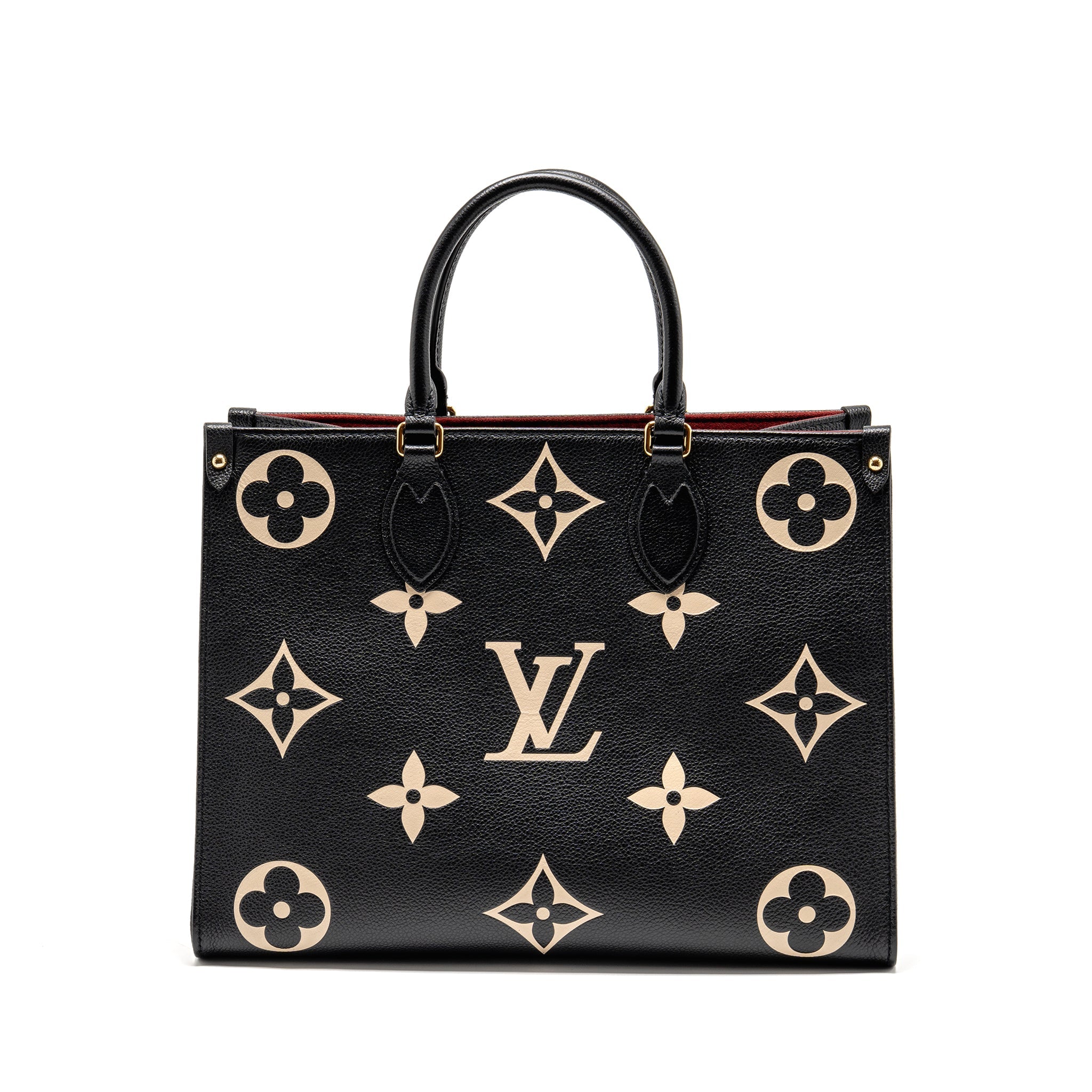 LOUIS VUITTON ONTHEGO MM MONOGRAM EMPREINTE LEATHER BLACK/BEIGE GHW