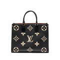 LOUIS VUITTON ONTHEGO MM MONOGRAM EMPREINTE LEATHER BLACK/BEIGE GHW