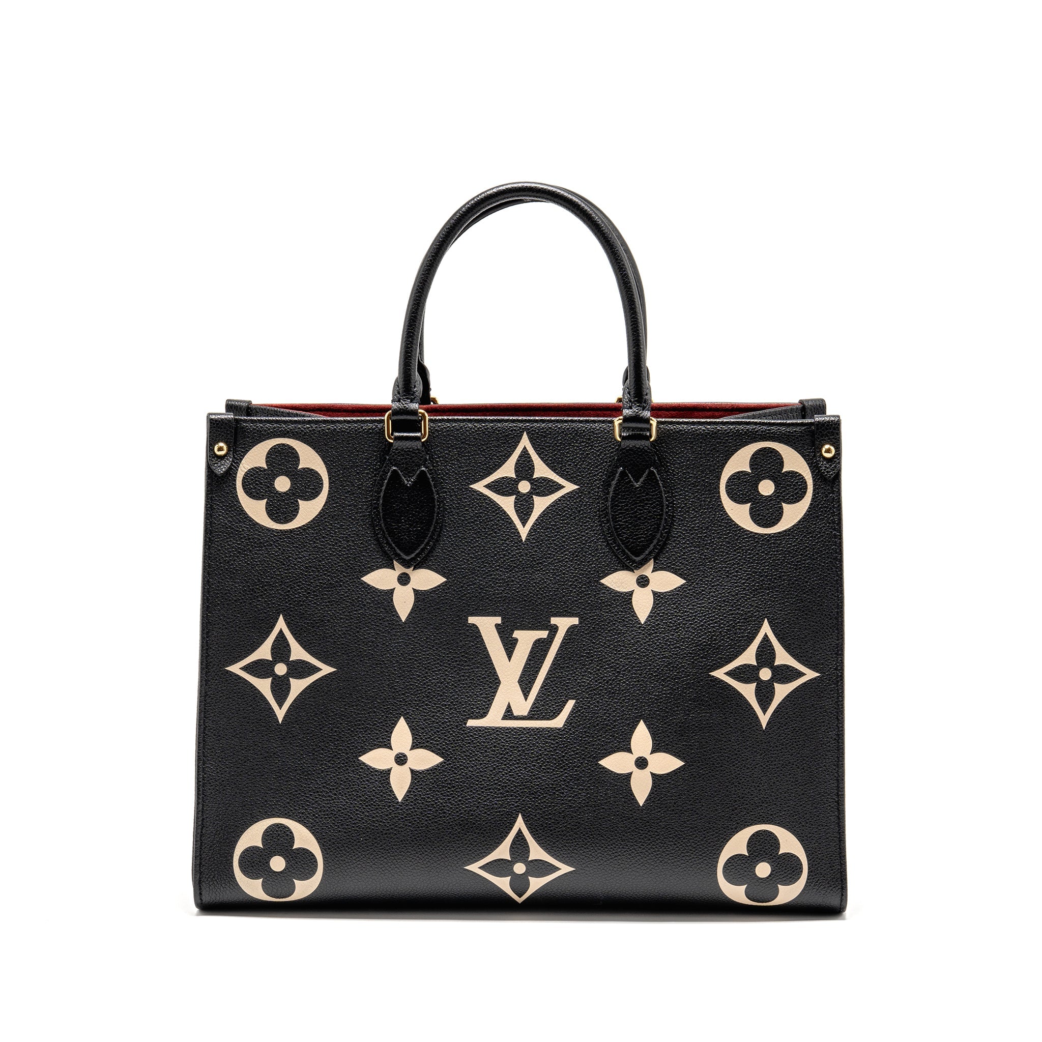 LOUIS VUITTON ONTHEGO MM MONOGRAM EMPREINTE LEATHER BLACK/BEIGE GHW