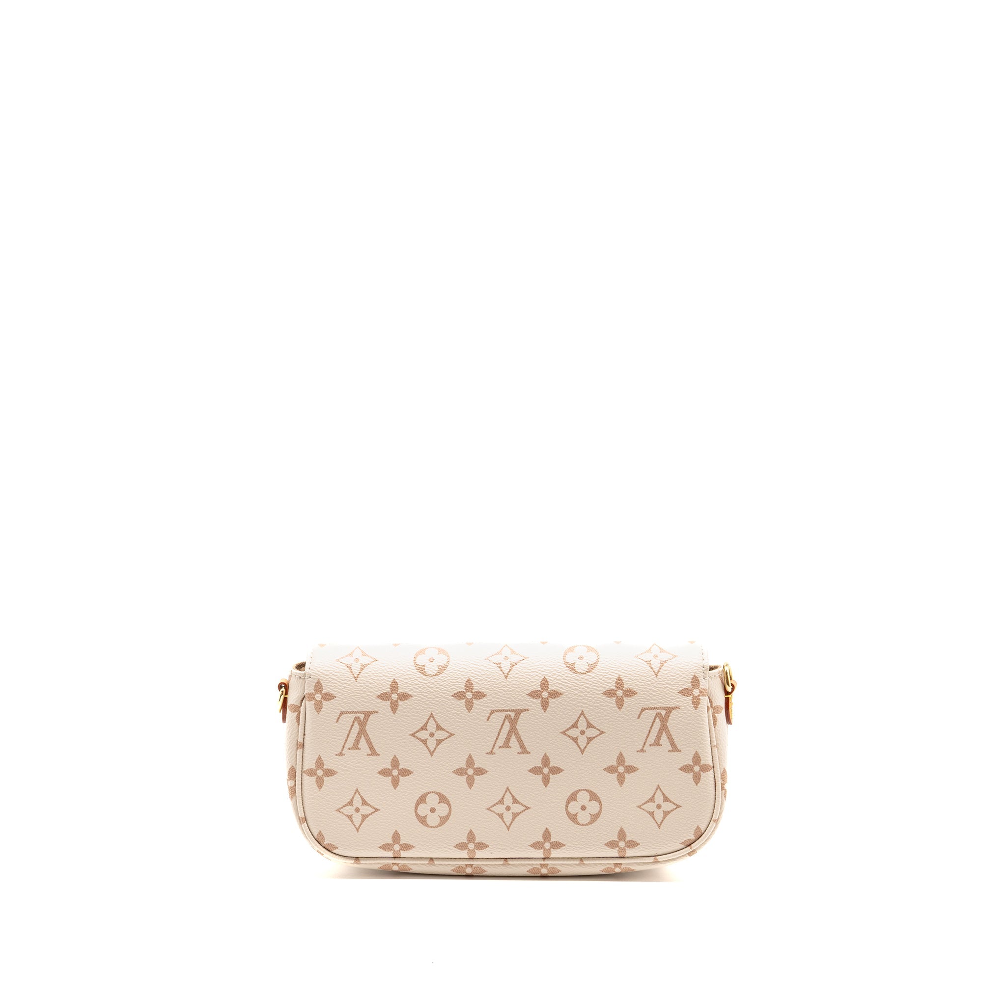 LOUIS VUITTON IVY WALLET ON CHAIN MONOGRAM DUNE CANVAS BEIGE/CREAM GHW