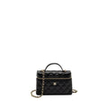 CHANEL 25P CC TOP HANDLE VANITY BAG CAVIAR BLACK LGHW(MICROCHIP)