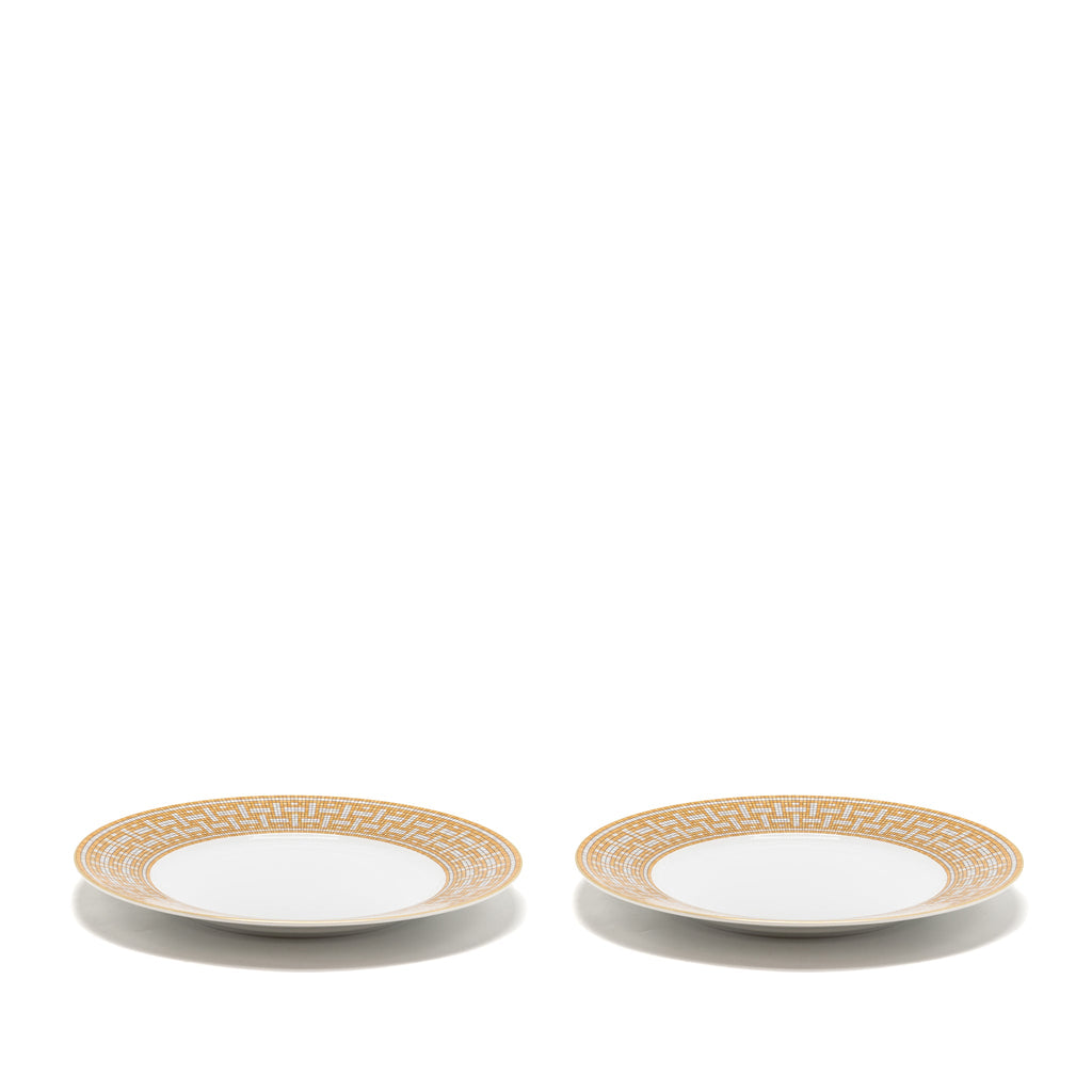 HERMES ASSIETTE MOSAIQUE AU 24 GOLD DINNER PLATES MULTICOLOUR (SELL IN A SET)