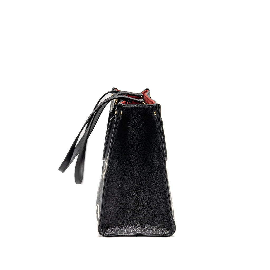 LOUIS VUITTON ONTHEGO MM MONOGRAM EMPREINTE LEATHER BLACK/BEIGE GHW